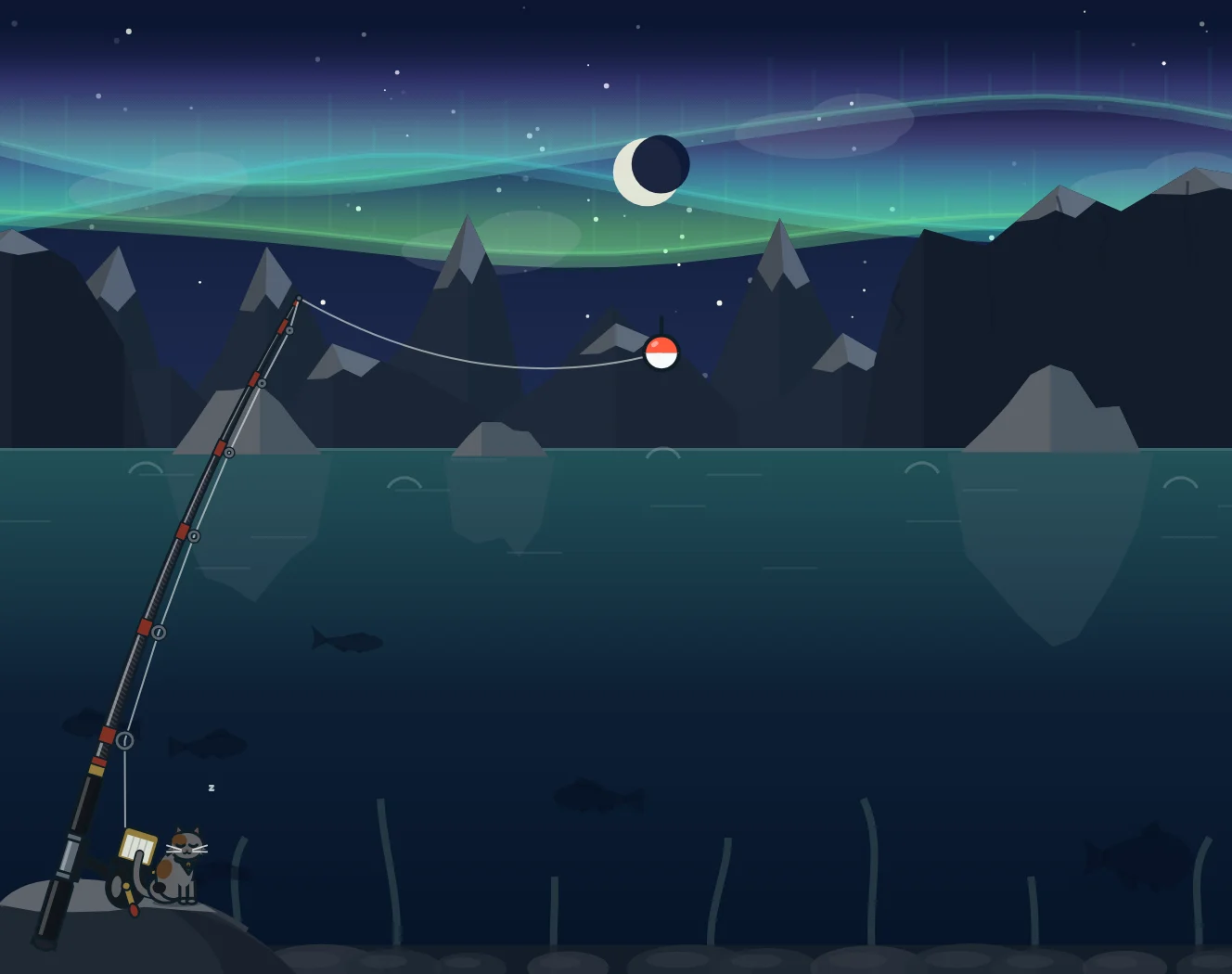 Aurora Bay at night